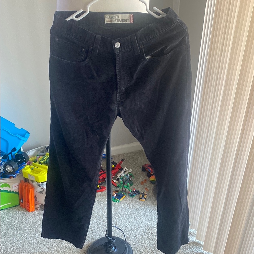 Men's Black Straight-Leg Pants
